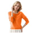 thumbnail image 1 of Chandail à Col Rond pour Femmes, Chandail Court pour Femmes, Chandail, Couleur Unie, Longs Chandails d'Hiver, Manches, 1 of 4
