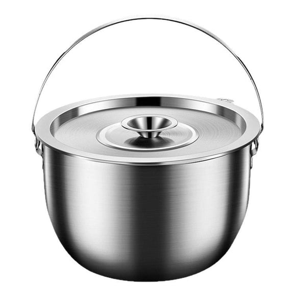 GROWTH TANK Camping Pot Stockpot Soup Pot with Handle and Lid for Baking Cooking Camping 3.0L
