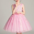 thumbnail image 2 of Ashirexll Robe de Fête Sans Manches pour Filles Jupe Tutu en Tulle Col Rond Ligne A Robe Formelle pour Animatrice Spectacle Occasion Spéciale Âge 2-14 Ans Rose 3 Ans, 2 of 3
