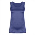 thumbnail image 4 of Timegard Womens 2pc Tops Satin Round Neck Sleeveless Soft Comfy Casual Tank Top Basic Tee Solid Color, 4 of 6