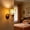 A, variant on Vintage Wall Lamp Decorative Wall Sconce with Glass Shade Iron Body for Coffee Shop Bedroom Bedside Corridor Hallway Balcony Lighting - Warm Ambient Night Light for Home Bar Restaurant Decor - 12W LE