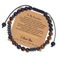 thumbnail image 1 of To My Son and Grandson Code Bracelet Natural Tiger'S Eye Bracelets Gift, 1 of 1