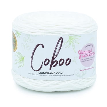Lion Brand Yarn 835-100 Coboo White Natural Fiber Yarn