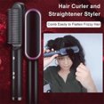 thumbnail image 4 of 1 pcs Ionic Hair Straightener Comb - Hair Straightening Brush & Iron for Even Heat, Temperature Settings & LED Screen, Professional Hair Tools for Styling, 4 of 5