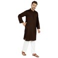 thumbnail image 2 of Atasi Ensemble Kurta Pyjama 2 Pcs pour Homme, Col Henley, Kurta Long Décontracté, 2 of 7