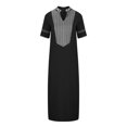 thumbnail image 4 of TIMIFIS Robe d'Été Décontractée Ample pour Femme, Longue, Sans Manches, Fendue, Robes Maxi, Robes d'Invitée de Mariage, Robe d'Été à Fleurs, Robes de Plage, Décontractée, Robe T-Shirt Décontractée -, 4 of 5