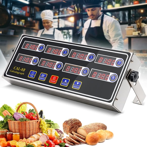 Commercial Kitchen Timers for Cooking Timer Manual Big Large Timer Digital Timer 8 Channel Digital Kitchen Timers Commercial Fryer Reminder with Loud Alarm for Boiling Eggs