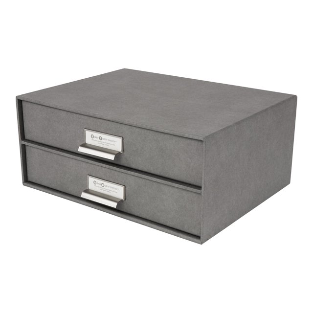 Bigso Birger - Armoire à Tiroirs - 2 Tiroirs - pour A4/lettre - Gris