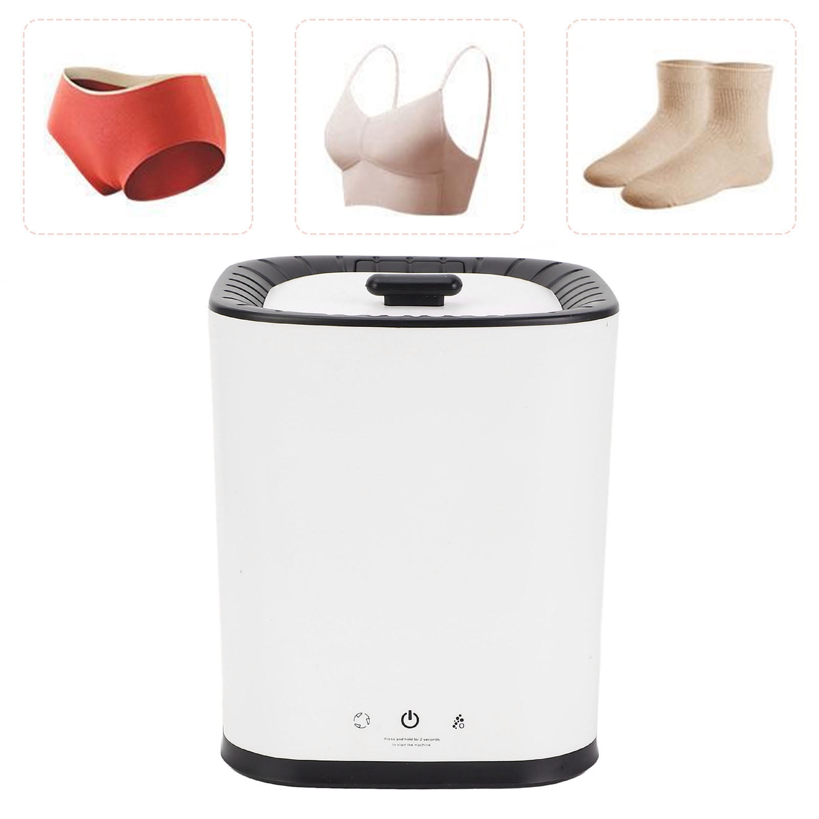 Portable Washing Machine LED Display Automatic Efficient Cleaning Quiet Mini Washer for Sock Underwear, Simple to Use, Built in Rollers Portable Washer for Camping, Dorm