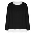 thumbnail image 4 of Timegard Hauts pour Femmes à Épaules Tombantes, Col Ras du Cou, Chandail Ample, Hauts d'Automne Décontractés à Manches Longues, Blouse Confortable, 4 of 5