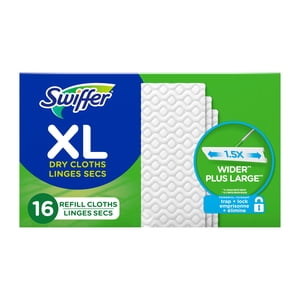 Swiffer Sweep + Mop XL, Recharge de tampons secs, Nettoyant au sol, Vêtements de nettoyage, Sans parfum, 16 Nombre