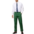 thumbnail image 2 of INSPIRE CHIC Men's Pants Houndstooth Checked Slim Fit Zipper Closure Dress Pants 30 Green Black, 2 of 4
