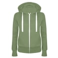 thumbnail image 1 of Summer Saving Clearance ! Hoodies for Women Solid Hooded Sweatshirt Basic Zip-Up Jacket Long Sleeve Top with Pockets Plus Size, 1 of 2