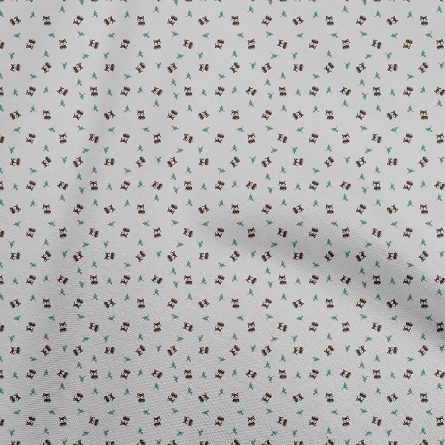 oneOone Cotton Flex Light Gray Fabric Animal Sewing Craft Projects Fabric Prints By Yard 40 Inch Wide