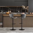 thumbnail image 1 of Walsunny Adjustable Bar Stools Set of 2 Leather Upholstered Swivel Counter Stools Counter Height Bar Stools with Large Base, Room Bar, Black, 1 of 5