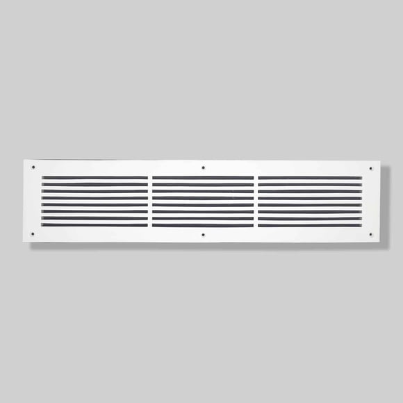 Air Return Grill 4″ x 24″ with 6″ x 26″ Faceplate –Linear Design HVAC Vent Cover, Cast Aluminum, Powder-Coated Repaintable Wall Ceiling Floor Cold Air Return Grille (VR109)