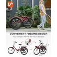 thumbnail image 2 of 24 Inch Folding Adult Tricycle 7 Speed Trike with Removable Basket Red, 2 of 8