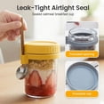 thumbnail image 4 of Oatmeal Jar with Spoon Lid | Sealed Salad Shaker Container with Measuring Marks | Ideal for Cereal, Fruit, Vegetables, Milk Yogurt Meal Prep, 4 of 8
