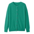 thumbnail image 4 of Baberdicy Haut en Tricot Uni pour Femme, Cardigan à Col Rond Ouvert à l'Avant, Cardigan Uni à Col Rond, Chandail en Tricot Décontracté, Haut de Tous les Jours Vert TTG, 4 of 5