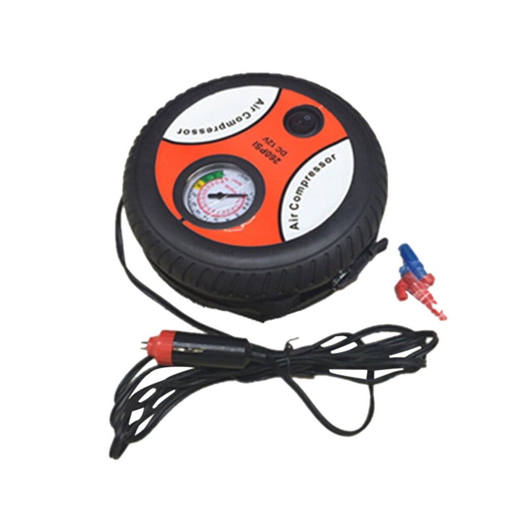 KAKOWELY 260PSI DC 12V Air Compressor Pump Portable Tire Inflator for Car,6.89"X6.89"X2.56"