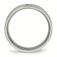thumbnail image 2 of Titanium Polished Grooved Comfort Back CZ Ring Size 9, 2 of 7