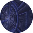 thumbnail image 1 of Ahgly Tapis Rond Lavable en Machine Intérieur Transitionnel Bleu Nuit, 5 Pieds Rond, 1 of 7