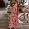 thumbnail image 1 of LOVZFMLL Robes Femmes Mode Femmes Été Décontracté Solide Col en V Camisole Sans Manches Longue Robe, 1 of 5