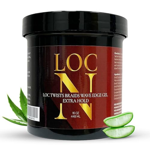 LOCN GEL Extra Hold Hair Styling Gel 16 oz - For Twists, Braids, Locs & Edges - Non-Flaking, Alcohol-Free, Aloe
