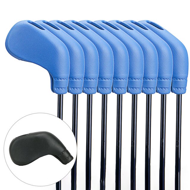 Langgg Golf Club Cover TPE Putter Iron Driver Headcovers Portable Replaceable Protector Guard Sleeve Accessories for Beginners Red Black
