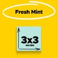 thumbnail image 2 of Post-it Super Sticky Notes, 3 in x 3 in (76 mm x 76 mm), Mint Green, 2 of 8