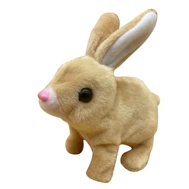 Brown Plush Bunny Toy Electronic Jumping Sound Effects For Kids Pretend Play Pet Companion Interactive Fun Age 3 Plus