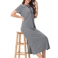 thumbnail image 4 of Longues Chemises de Nuit pour Femmes Robe de Nuit d'Été Confortable à Col Rond pour Femmes Ample à Manches Courtes Vêtements de Maison, 4 of 6