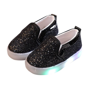 Pisexur Chaussures pour Bébé Mode Paillettes Légères Espadrilles de Sport Unisexe Chaussures pour Tout-Petits Filles Garçons Chaussures de Course Clignotantes Tennis Décontractées Respirantes Chaussures pour Enfants 0-6 Ans