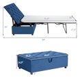 thumbnail image 4 of Giantex Folding Ottoman Sleeper Chair, Convertible Guest Sofa Lounge, Blue, 4 of 10