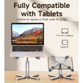 thumbnail image 3 of Support d'Ordinateur Portable Pliable en Alliage d'Aluminium Gris avec Conception de Refroidissement en Forme de X - Hauteur et Angle Réglables, Capacité de Charge Robuste de 22 Lb, Portable pour Ordinateurs Portables/tablettes de 16 Pouces sous le Pouce, Rehausseur Ergonomique pour Bureau, 3 of 6