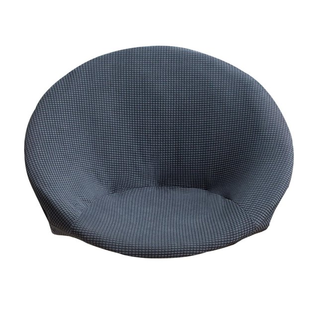 Housse de Chaise Ronde en Jacquard, Housse de Chaise Lune en Polyester à Haute Extensibilité, Protection pour Meubles de Salon, Lavable, Gris Foncé, Taille