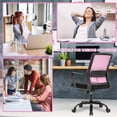 thumbnail image 4 of BestOffice Chaise de Bureau Ergonomique en Maille, Tabouret de Direction Réglable pour Tâches avec Soutien Lombaire, Conception Pivotante à Roulettes, Pink, 4 of 7