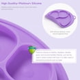 thumbnail image 2 of DEBGFS Silicone Suction Toddler Plates DIY Complementary Food Placemat Suction Cup for Baby Children, Children DIY Plates,Divided Toddler Plates-First Foods   Self-Feeding,Purple, 2 of 7