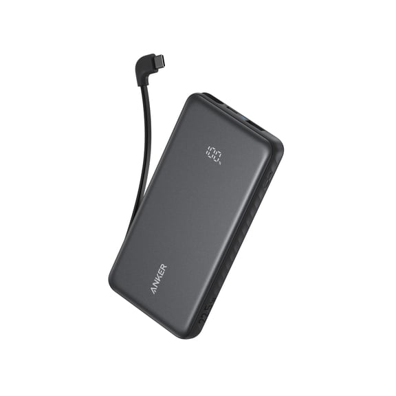 Anker 10000mAh Power Bank w/ Built-in USB-C Cable Black