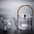 thumbnail image 4 of Glass Teapot, Stovetop Tea Pot, Teapots, 1000ml Tea Pots with Removable Infuser, Hand Blown Tea Pot, Borosilicate Glass Teapot for Stovetop , - Transparent Clear, 4 of 8