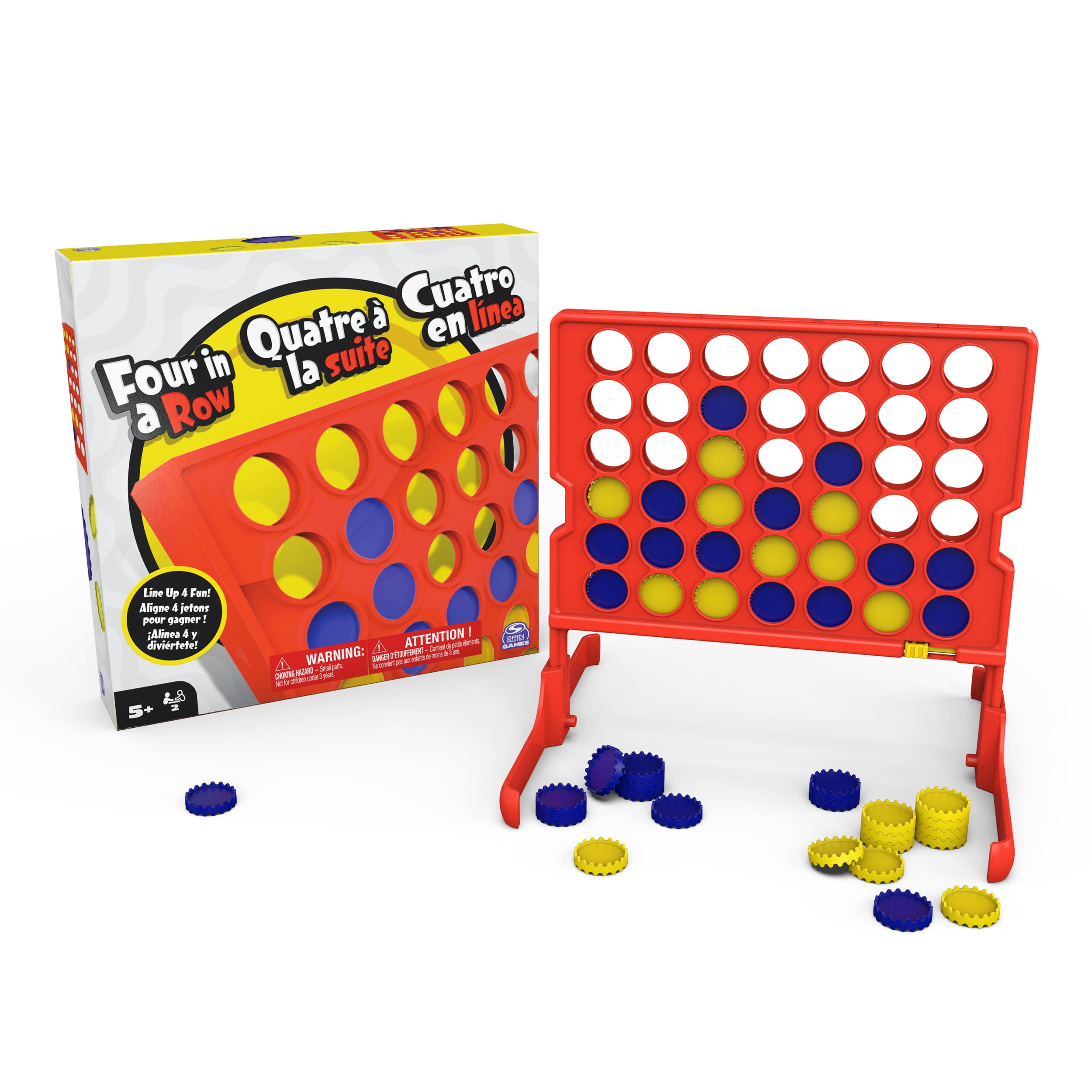 Spin Master Games, Four in Row Game for Kids Colorful 2-Player Board Game for Family Game Night Cool Things Fun Games, for Kids Ages 5 and up