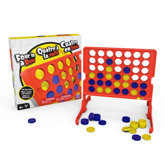 Spin Master Games, Four in Row Game for Kids Colorful 2-Player Board Game for Family Game Night Cool Things Fun Games, for Kids Ages 5 and up