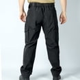 thumbnail image 4 of Ceisia Men's Gift Slim Slightly Wide Nylon-Spandex Blend Outdoor Cargo Pants Mid-Rise Belt-adjustable Waist Reinforced Patch work Pants, 4 of 4