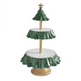 thumbnail image 1 of Présentoir à Collations de Noël Support Double Couches Forme d'Arbre en Résine Porte-Cupcakes Bol de Service pour Desserts Nouvel An Table, 1 of 7