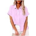 thumbnail image 1 of XMMSWDLA Chemise pour Femmes, T-Shirt Décontracté à Manches Courtes Imprimé à Col Rond Ample pour Femmes Hauts Violet Hauts d'Entraînement pour Femmes, 1 of 5