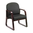 thumbnail image 4 of Boss Office Chaise de Réception à Base de Traîneau Rembourrée en Tissu, Gris, 4 of 4