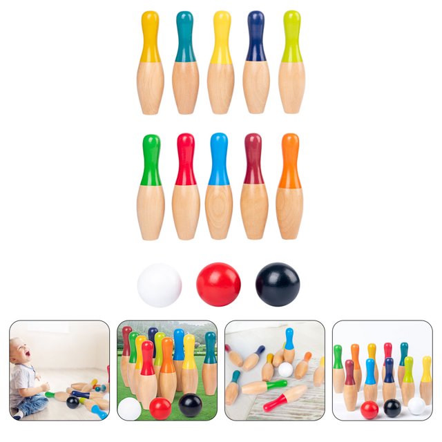 GOOHOCHY Jeu de Quilles pour Enfants en Bois Interactif 1 Ensemble