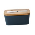 thumbnail image 3 of Tnarru Ceramic Butter Dish Cheese Butter Storage Box Practical Butter Container Butter Holder Box for Tools Refrigerator Dining Room Blue, 3 of 8
