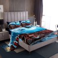 thumbnail image 1 of Erosebridal Christmas Train Bed Sheets Set Queen Size, Moon Print Bedding Set, Winter Snowflake Decor, 4-Piece, 1 of 6