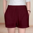 thumbnail image 4 of Girls Summer Linen Shorts Kids Casual Drawstring Elastic Waist Beach Short Pants With Pockets, 4 of 6